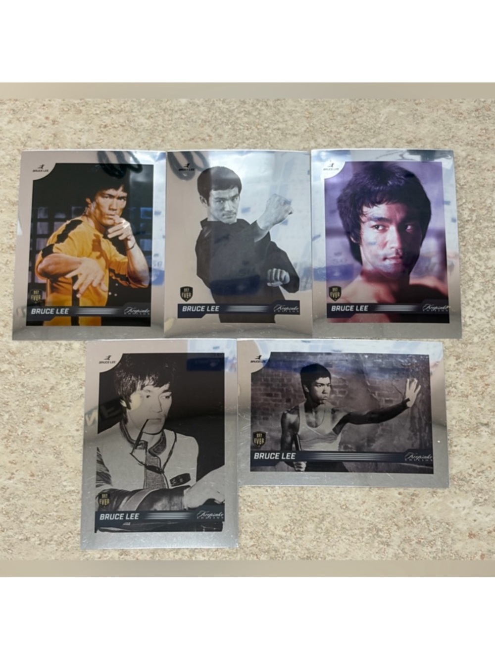 Bruce Lee Dragon 2024 Silver Chrome Refractor MMA Movie Cards Worth $50